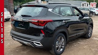 Kia Seltos 2022  Seltos HTX iVT AT Black Colour 🔥 Detailed Walkaround Video [upl. by Coe]