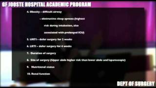 20110201 Preoperative Assessment Part 5mov [upl. by Airdnaxela]