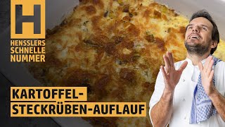 Schnelles Gebratener KartoffelSteckrübenAuflauf Rezept von Steffen Henssler  Günstige Rezepte [upl. by Simmie694]