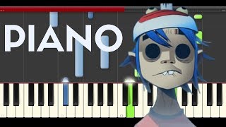 Gorillaz Sleeping Powder Piano Midi tutorial Sheet app Cover Karaoke [upl. by Ecissej146]