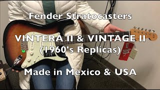 Vintera II amp Vintage II  Fender Stratocasters 1960s replicas [upl. by Aerdnad]