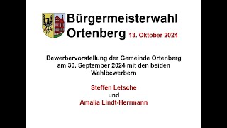 20240930  BGM Bewerbervorstellung  Gemeinde Ortenberg [upl. by Notsag]