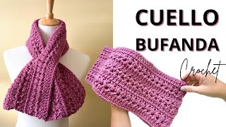 CUELLO Crochet fácil  BUFANDA con ojal  Handwork Diy [upl. by Einatsed]