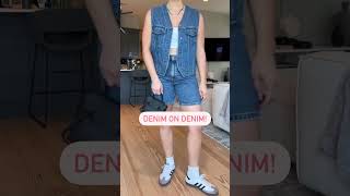 Denim vest styling thrifting sellingthrift comethriftwithmetoresell haul [upl. by Nywloc]