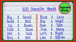 100 Opposite WordsOpposite Words In EnglishOpposite Words l Opposite Words l 100 Antonyms l [upl. by Lotsirb]