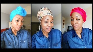 How to tie a Head Wrap  5 Ways [upl. by Olfe151]