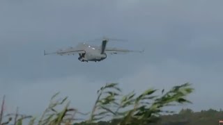 C 17 takes off from Prestwick a bit blurry at the end [upl. by Regnij57]