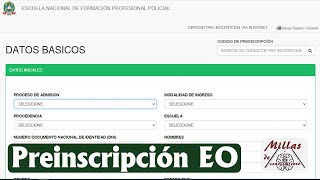 Preinscripción PNP Tutorial EO2022 [upl. by Hgielime]