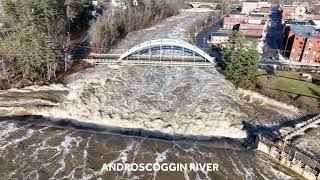 Flood footage Androscoggin River Maine [upl. by Onaimad775]