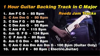 C Major Guitar Backing Track Compilation 1 Hour  Pop Rock Ballads [upl. by Linehan]