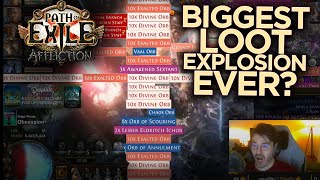 Highest Value Loot Explosion in PoE History  200 Div Value  323 Affliction League Group Play [upl. by Anyah834]