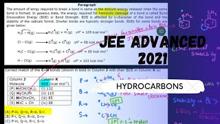 JEE ADVANCED 2021 SOLUTIONS  The amount of energy required to break a bond is same as the amount [upl. by Nikolia847]