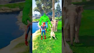 Hulk vs spider man race video 😮😱gta5 viralvideo youtubeshorts cartoon [upl. by Auqenat]