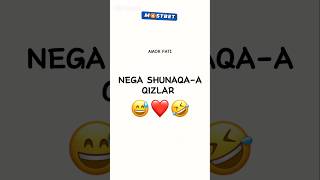 NEGA SHUNAQAA QIZLAR 😅❤️ shorts tiktok instagram youtubeshorts rek [upl. by Alburga638]