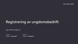 Registrering av ungdomsbedrift i skoleåret 202122 [upl. by Nedgo]