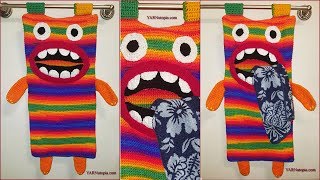 Crochet Tutorial Munching Monster Laundry Bag [upl. by Anehs]