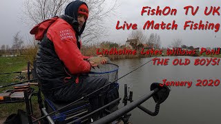 FishOn TV UK Live Match Fishing  Lindholme Lakes Willows Pond Hes still catching January 2020 [upl. by Yenolem]