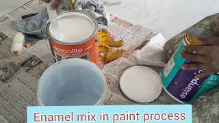 How to mix amp Apply Enamel paint easily technically by roller finishing prosess [upl. by Eiryk612]