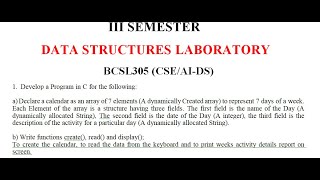 Data Structures Lab exp1 for 3rd sem BCSL305 CSEAIDSVTU [upl. by Brufsky688]