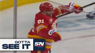 GOTTA SEE IT Flames Nazem Kadri Delivers Potential Goal Of The Year With Magnificent Solo Effort [upl. by Ahtnahc]