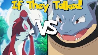 IF POKÉMON TALKED Midnight Lycanroc vs Blastoise [upl. by Arva]