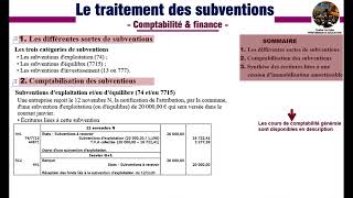 Le traitement des subventions Partie 1  Comptabilité générale [upl. by Bivins]