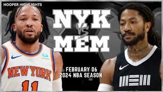 Memphis Grizzlies vs New York Knicks Full Game Highlights  Feb 6  2024 NBA Season [upl. by Bartosch]