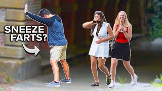 FUNNY Fart Prank in NYC Sneezing out the WRONG END [upl. by Mccollum367]