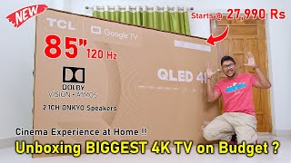 Killer 85quot 120Hz TV on Budget 🤯 TCL 85C655 2024 4K Google TV Unboxing 🔥 [upl. by Rannug164]