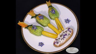 Fleurs de courgettes farcies au fromage et à la truffe dété [upl. by Htrahddis]