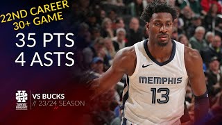 Jaren Jackson Jr 35 pts 4 asts vs Bucks 2324 season [upl. by Marje]