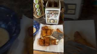 Fresh walleyes cooking walleye fishing cooking outdoors batter shorts [upl. by Berriman]