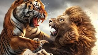 Lion versus tiger the epic battle 🔥tiger lion facts shorts [upl. by Nnyllatsyrc]