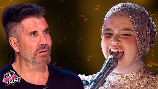 Putri Ariani Simon Cowells GOLDEN BUZZER All Performances on AGT 2023 [upl. by Anirb]