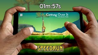 Getting Over it Speedrun in 157 Handcam [upl. by Anavi]