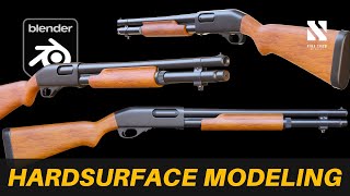 Remington870  Hardsurface Modeling  Blender Tutorial [upl. by Stochmal]