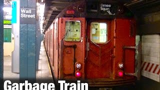 ⁴ᴷ R33WFR134 Garbage Train Action at Wall Street [upl. by Sudnak]