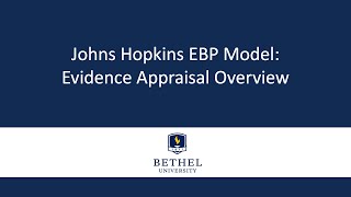 John Hopkins EBP Model Evidence Appraisal [upl. by Spears803]