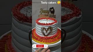 Anniversary Cake😍🥰chefaroobaansari tastycakers cake anniversarycake viralshort subscribe like [upl. by Nylsej696]