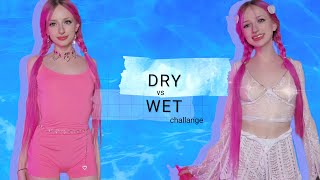 4K Dry Vs Wet Try On haul  Seethrough Try On Haul clothes  Experiment with clothes [upl. by Silverman]