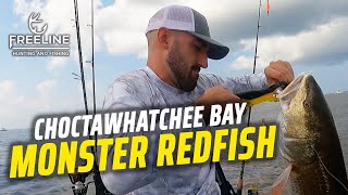 Choctawhatchee Bay Monster Redfish  Kayak Fishing for Bull Redfish with Live Bait Destin Florida [upl. by Runkle]