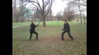 Long Sword LARP Fight Sparring [upl. by Nirro636]