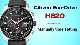 Citizen EcoDrive H820 manually time setting  TrendWatchLab  Radio controlled [upl. by Lednahs]