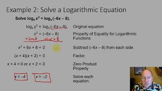 74 Solving Logarithmic Equations and Inequalities [upl. by Akselav]