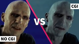 CGI vs No CGI Lord Voldemort in Harry Potter Movies [upl. by Akisej]