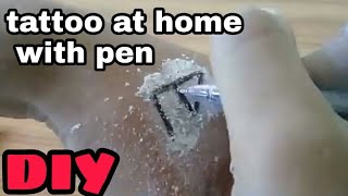 How To Make Permanent Like TATTOO With PEN At Home DIY 2021 [upl. by Blunt]