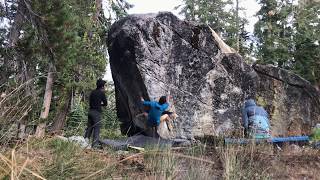 Unnamed v5 at Lost WorldKirkwood near Lake Tahoe bouldering [upl. by Ziagos286]