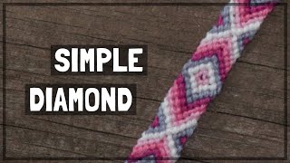 Simple Diamond Friendship Bracelet Tutorial CC [upl. by Farkas]