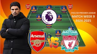 EPL IS OURS  🔥 FIGHT FOR WIN  ARSENAL vs LIVERPOOL  ARSENAL Predicted Line Up EPL WEEK 9 202425 [upl. by Gower758]