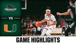 Binghampton vs Miami Game Highlights  202425 ACC Men’s Basketball [upl. by Nevarc]